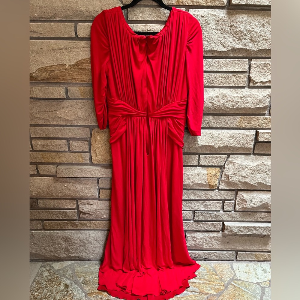 Badgley Mischka Layla Gown Formal Dress Red Maxi size 14 - Picture 3 of 15